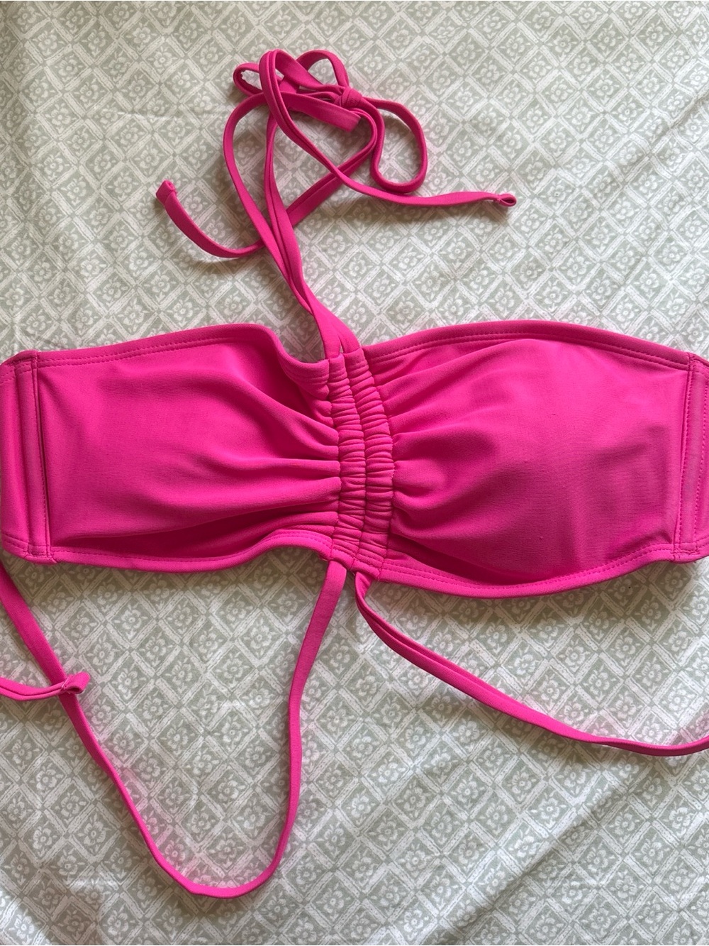 Shade & Shore Bright Pink Bikini Top with Gold Hardware